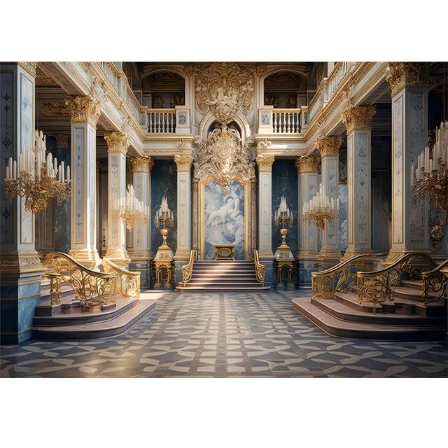 Luxury Palace & Church Wedding Backdrop – European Style Decor for Ceremony, Photocall & Photo Studio Props-Tapestry