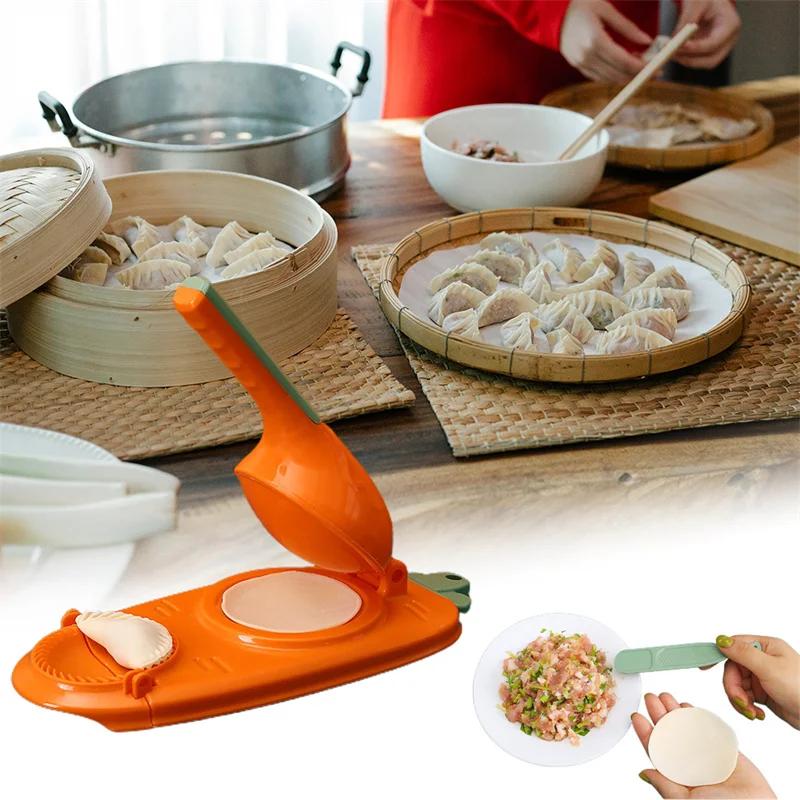 2-in-1 Efficient Dumpling Maker Machine Wrapper Mold Dough Pressing Tool Kitchen Utensil Baking Accessory DIY Dumpling Skin Arti