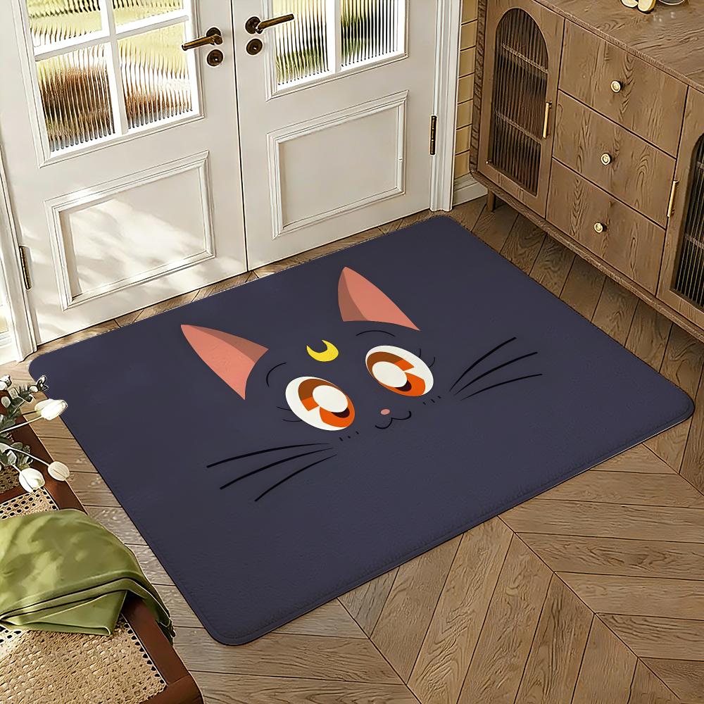Cartoon Anime Girl Sailors Moons Floor Mat Soft Thickened Absorbent Non-Slip Bedroom Living Room Door Mat Home Flannel Rugs