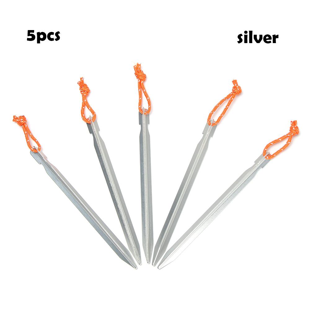 5PCS 8cm Aluminum Alloy Tent Pegs Ultralight Strong Stake Nail Triangular Camping Hiking Tent Peg Stakes Tent Accessories
