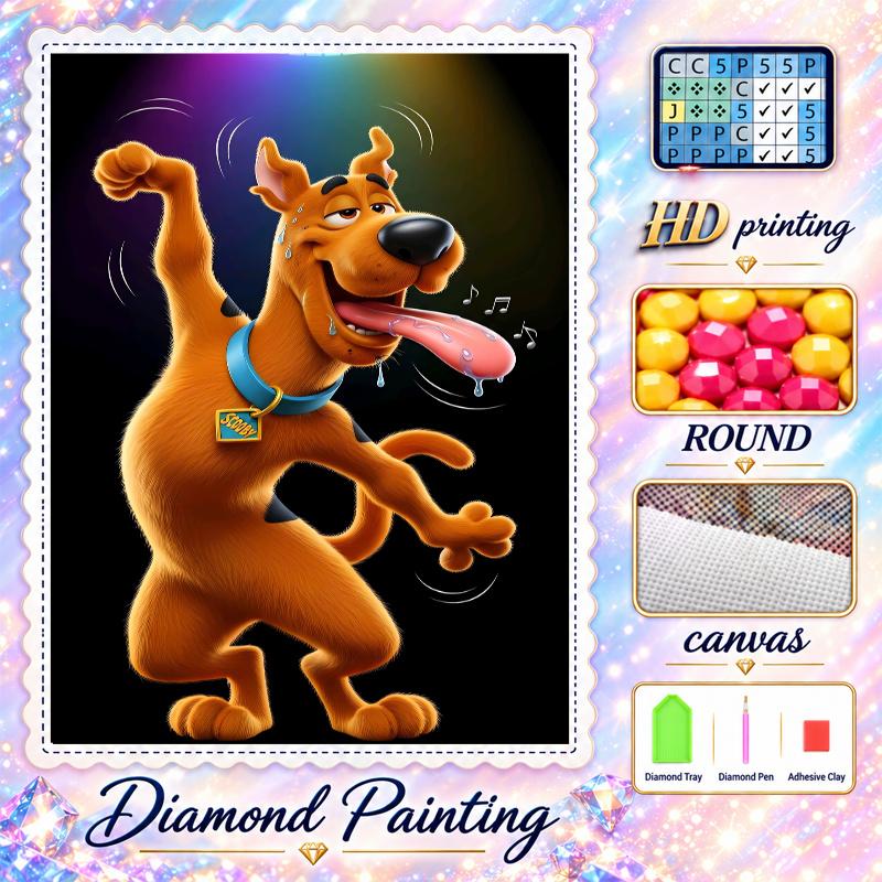 Scooby-Doo Diamond Painting Kit 5D Full Drill DIY Diamond Mosaic Wall Art Home Decor