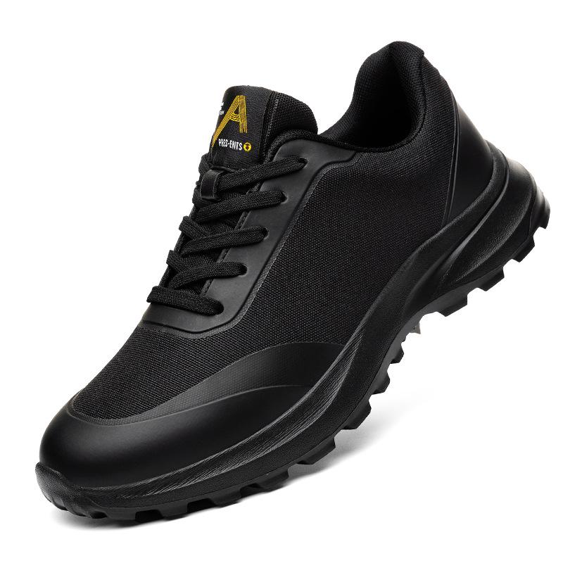 Men s Breathable Outdoor Leather Shoes - Large Size, Seamless Mesh, Rubber Print, All-Season 41