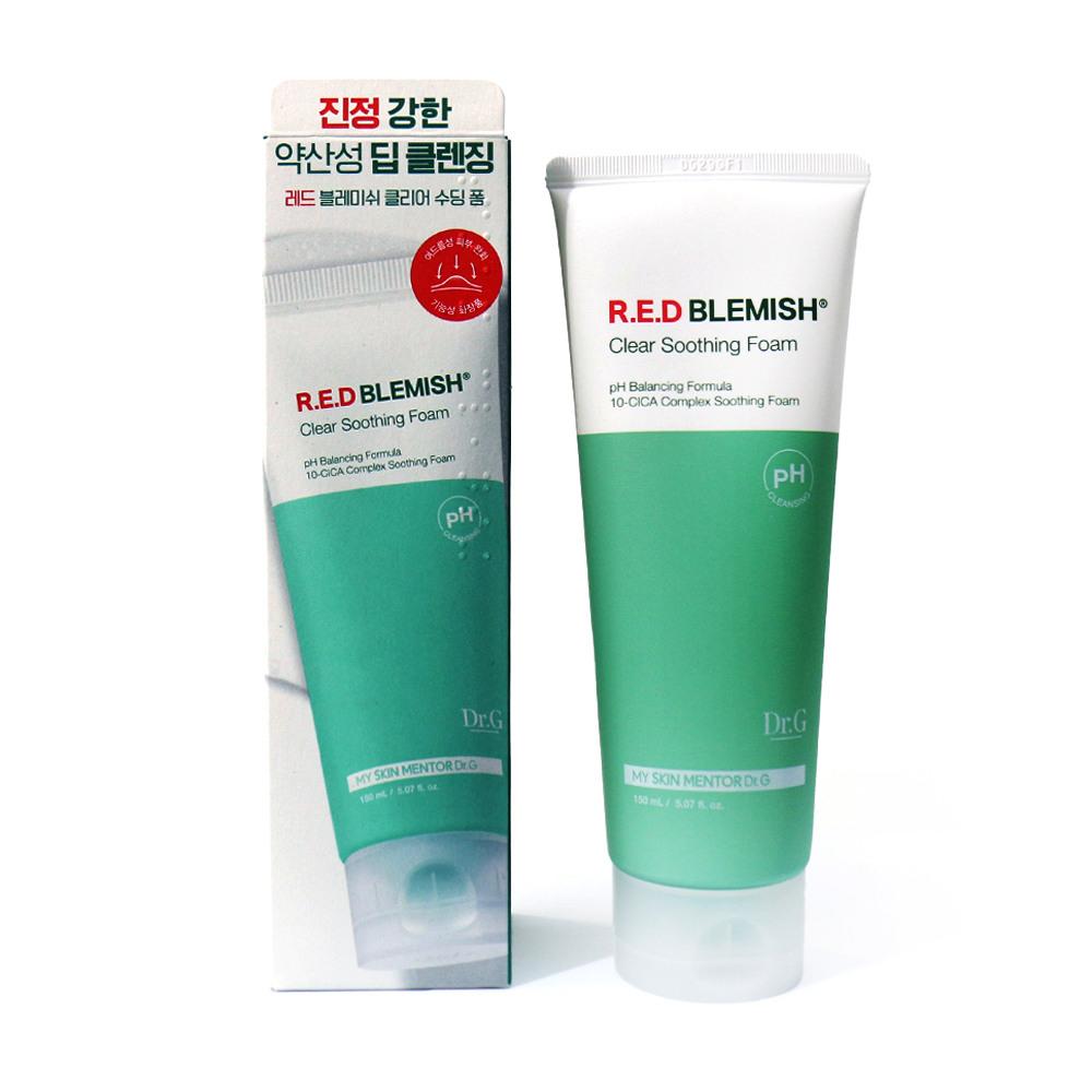 Dr.G Мягкокислотная очищающая успокаивающая пенка для проблемной кожи Red Blemish Clear 150 мл