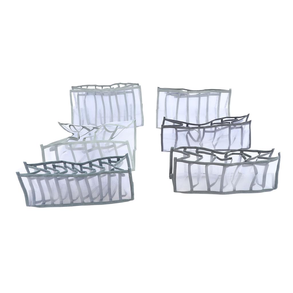 Folded Clothes Organizer Closet Compartmented Storage Box Clothes Separator Bag for Underwear Trousers Grey
