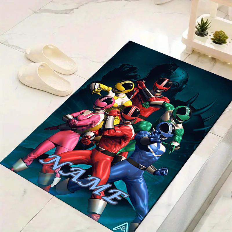 Custom 1Pc Power Rangers Heroic Team Rug Office Carpet Indoor Outdoor Entrance Doormat Nonslip Soft And Comfortable Living Room D2915220