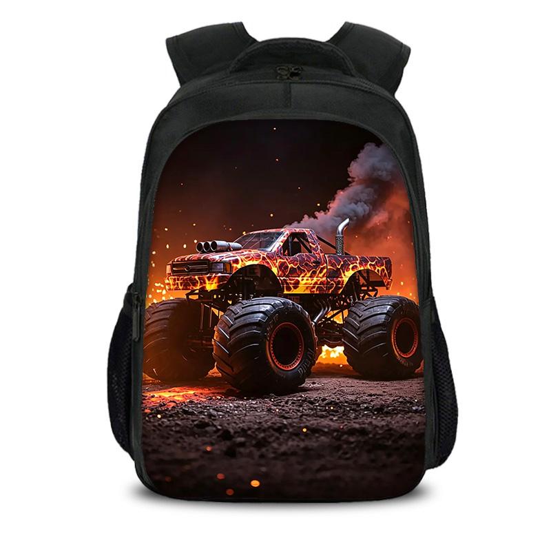 Monster Jam double-layer backpack cartoon print new trend student school best campus companion birthday gift