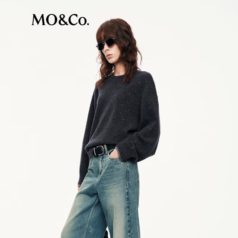 MO&Co. Faux Two-Piece Rhinestone Sweater