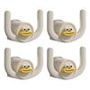 4Pcs Self-Adhesive Towel Hooks Cartoon Shape Slipper Rack Hanger Punching Free Small Item Hanging Hook