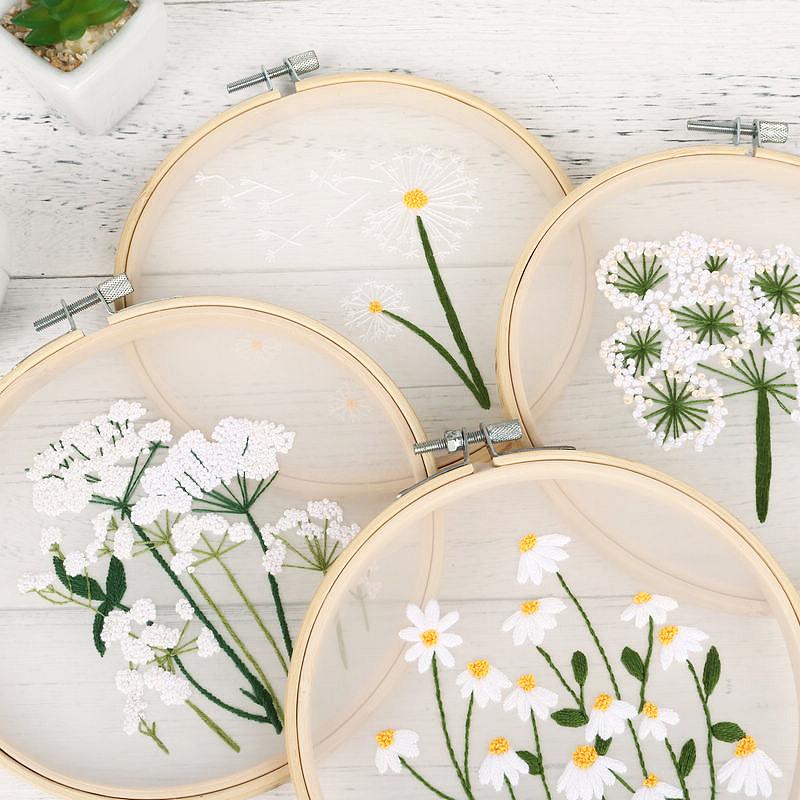 Feiyang Transparent Yarn Embroidery Diy Handmade Embroidery Material Package, Needle And Thread Set