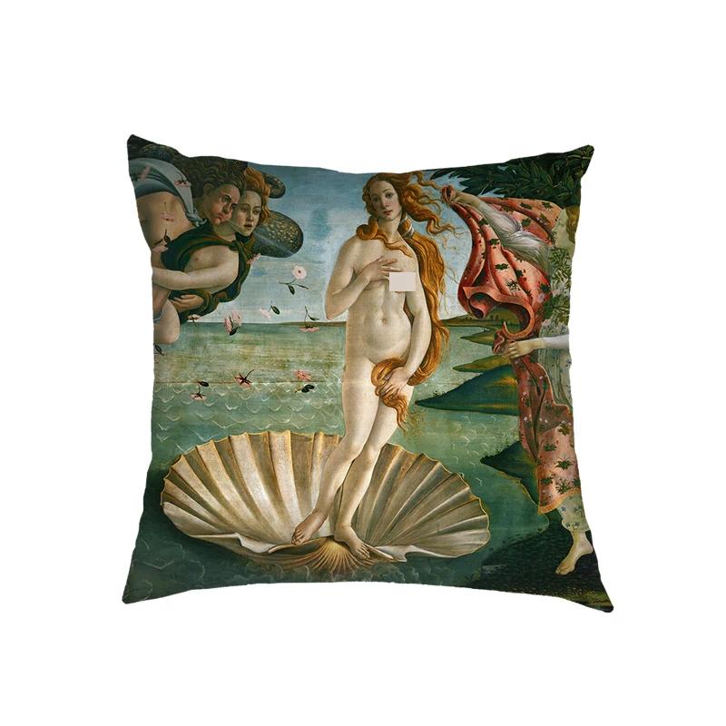 Botticelli Ölgemälde Kissenbezüge Die Geburt der Venus Porträt Kissenbezug Sofakissenbezug Büro Schlafzimmer Heimdekorationen