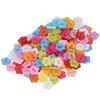 200pcs Flower Shape Two-Hole Sewing Buttons Colorful Plastic Buttons Flower Buttons  For DIY Crafts