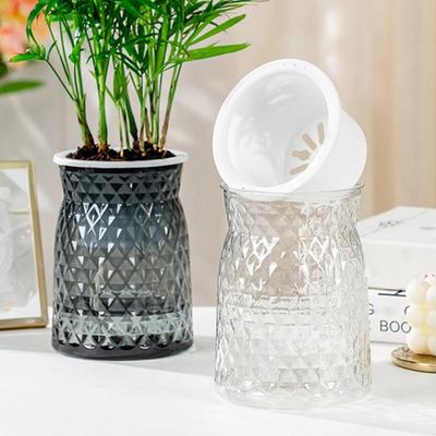 Creative Self Watering Hydroponic Flowerpot Removable Double-layer Hanging Planters Plastic Tabletop Vase