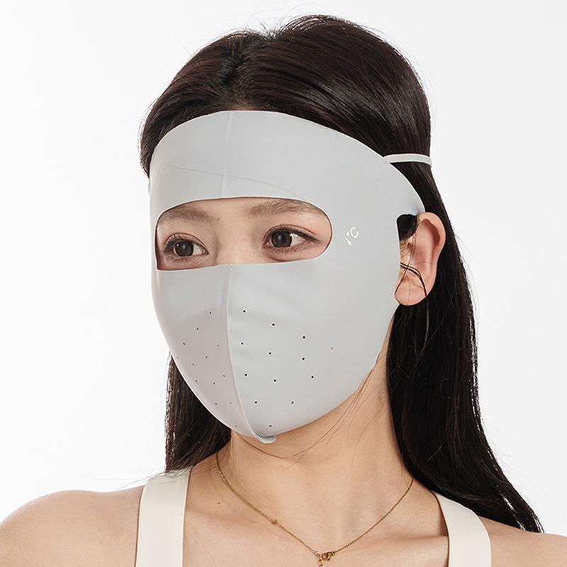 Sunscreen Mask Traceless Women Facekini Ice Silk Anti-Ultraviolet Summer Breathable Thin Cover Whole Face Uv Protection Mask