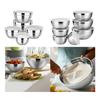 5 Piece Mixing Bowl Stainless Steel Salad Storage Container Set with Airtight Snap Lids