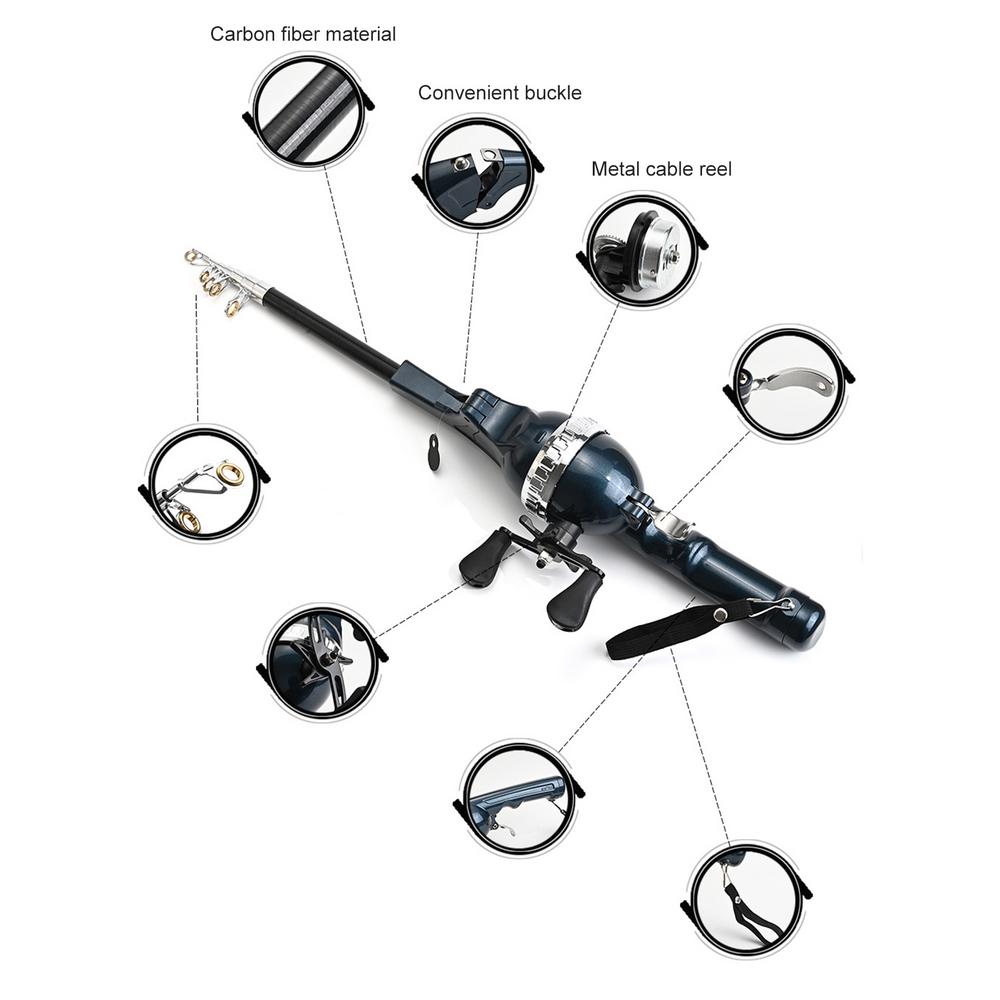 Folding Fishing Rod Ultra Short Fishing Pole Section Collapsible Fishing Pole Travel Fishing Rod Double Rocker Rods