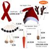 Party Upgrade Christmas Snowman Dress Up Set Combination Wooden Button Pipe Hat Scarf