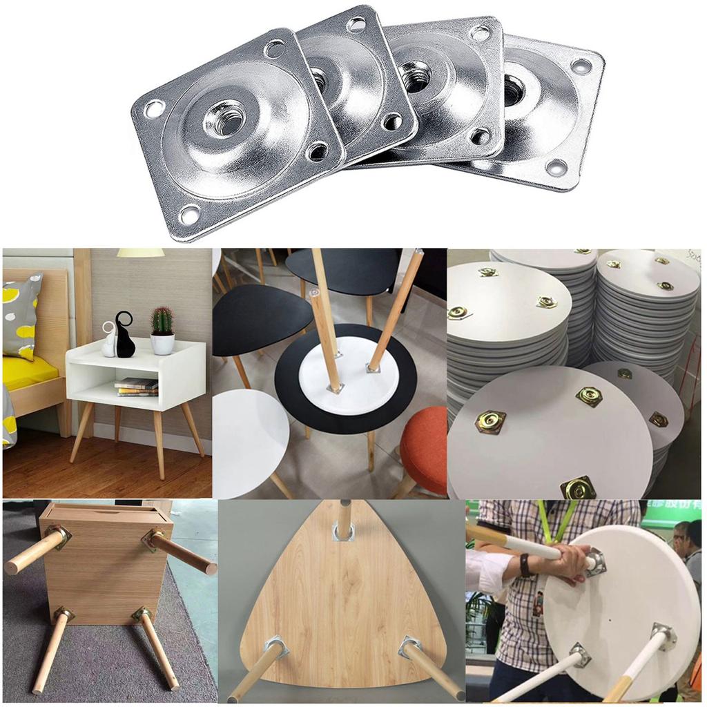 1 Set Screws Wood Connecting Iron Sheet Hardware Accessories Angled Legs Fixing Plate Bracket Furniture Table Feet Set