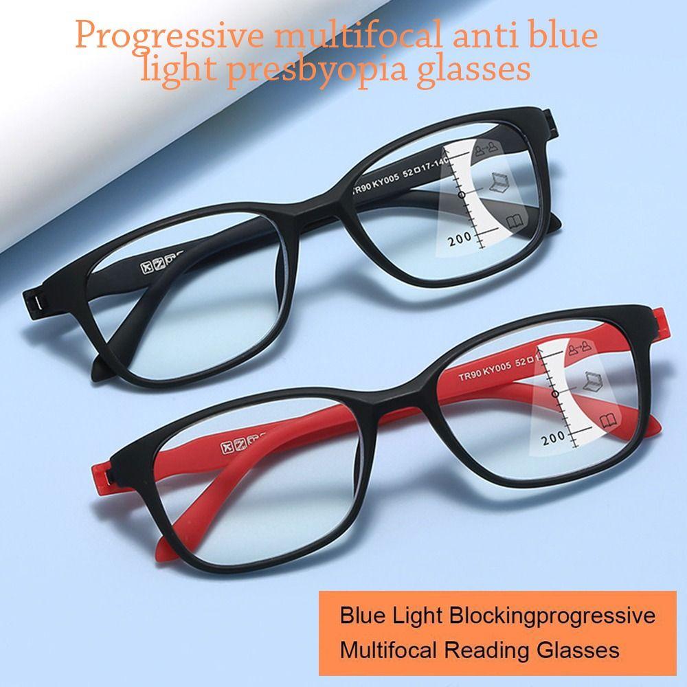 Reading Glasses Women Sports Anti-blue Light Near Far Presbyopia Eyeglasses Multi-Focus Reading Glasses Hyperopia Glasses +4