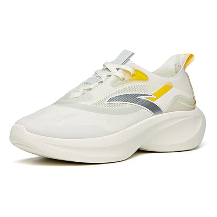 New Anta Leaf 1.0 Low Top Running Shoes Women's White Yellow Silver 922125520-1