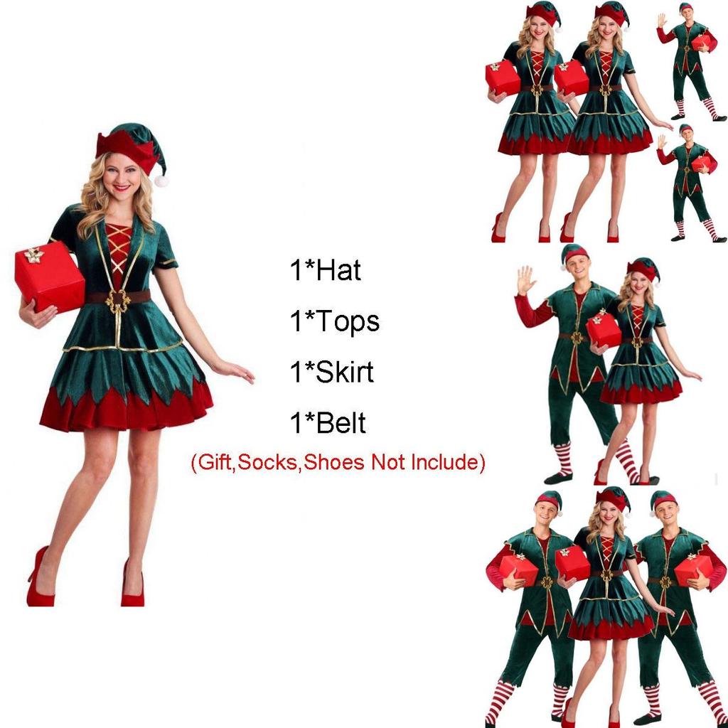 Durable Christmas Costume For Couples With Fashionable Style And Soft Velvet Feel