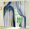 2pcs Marble Pattern Curtain Decorative Window Drape Window Treatments For Bedroom Living Room Office  Home Decoration Room Decor