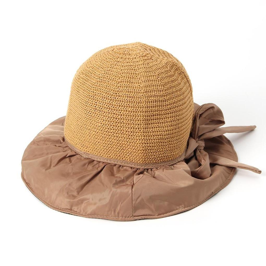 UV-blocking blackout ribbon bucket hat (brown) vacation hat
