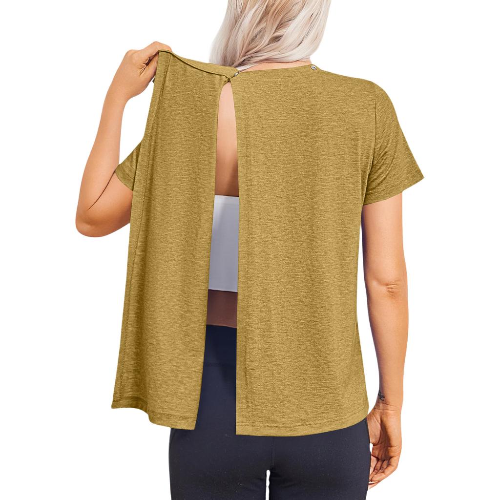 Camicia da donna post-operatoria a maniche corte colorata con chiusura posteriore e tasca