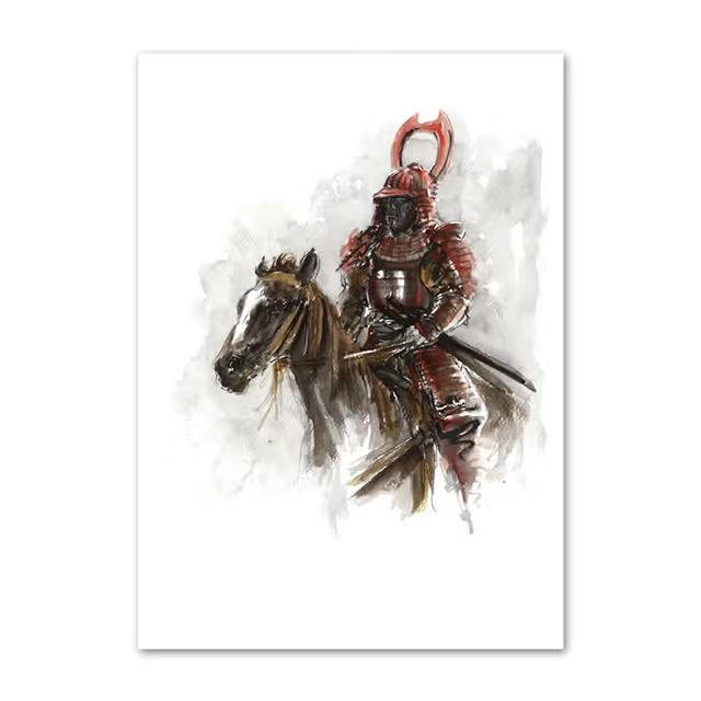 Japanese Minimalist Black Shotokan Samurai Karate Art Ink Canvas Painting Posters and Prints Wall Pictures for Living Room Decor