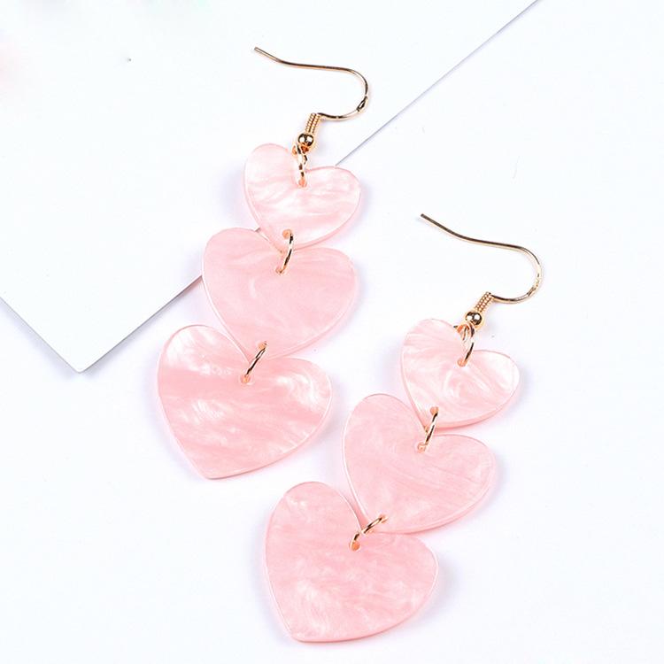 

Серьги-ракушки Tandem Love, милые, длинные, простые, розовые, в форме сердца