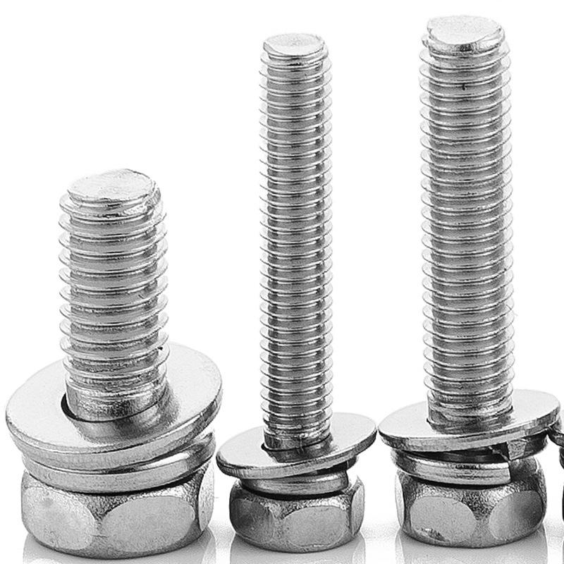 Nickel-Plated Hex Combo Bolt with Cross Slot Hex Head (M3-M8)