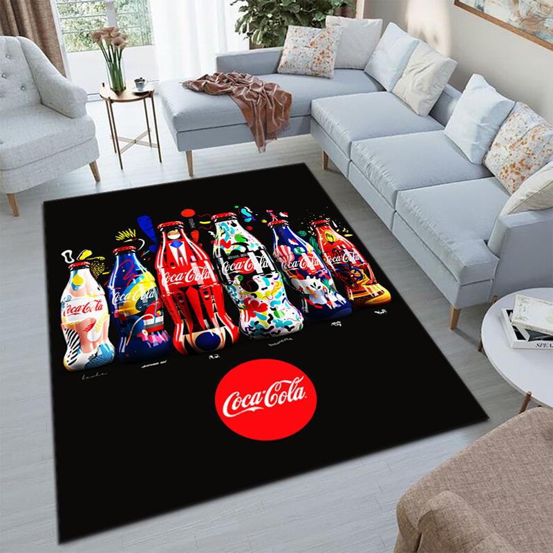 Christmas gift Halloween themed cola beverage Coca Cola carpet is suitable for living room and bedroom doormats office balcony decorative carpet V25