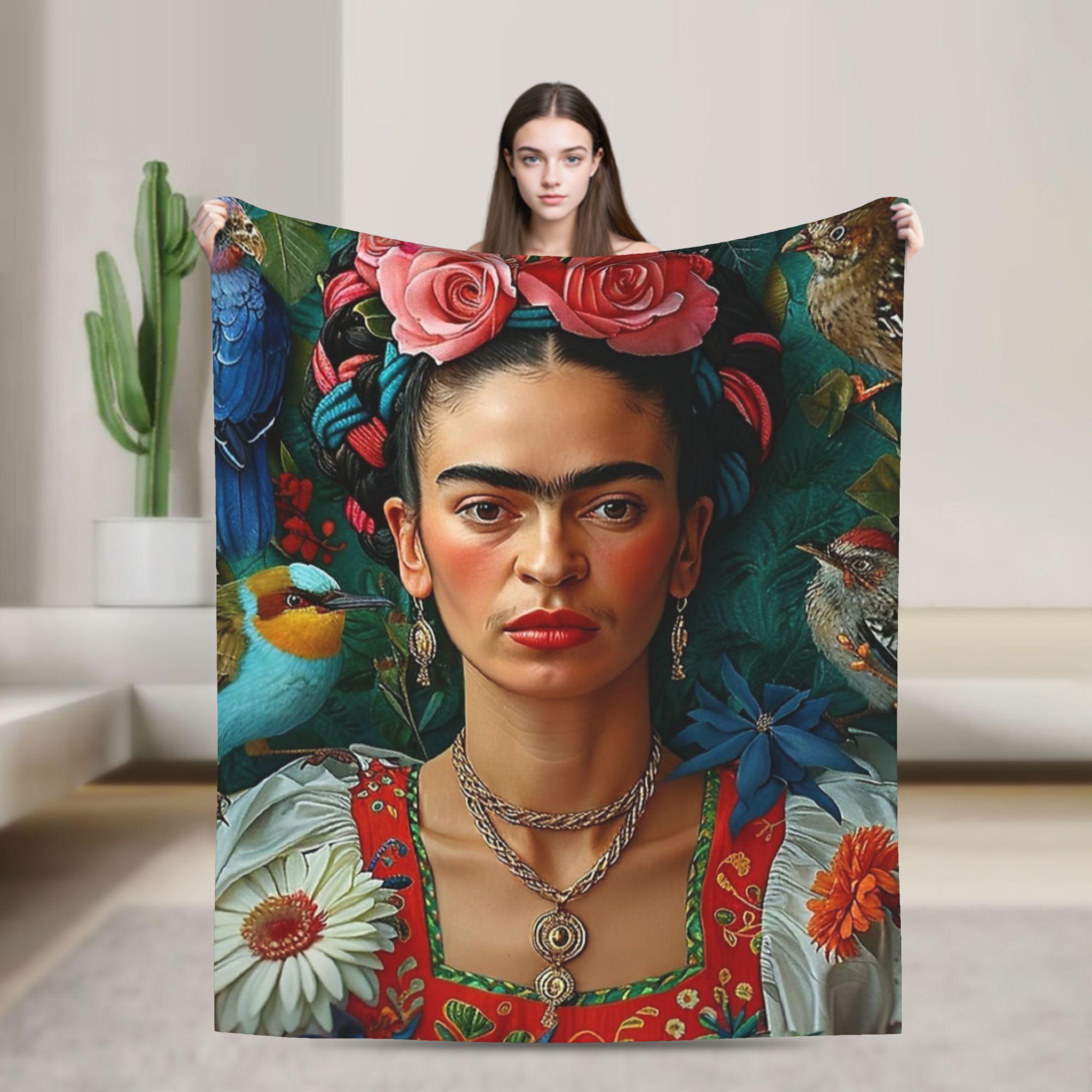 Creative Homewares Unisex F-Frida K-Kahlo Mexican Artist Kahloo Blankets Flannel Awesome Warm Throw Blankets For Chair Covering Sofa Summer