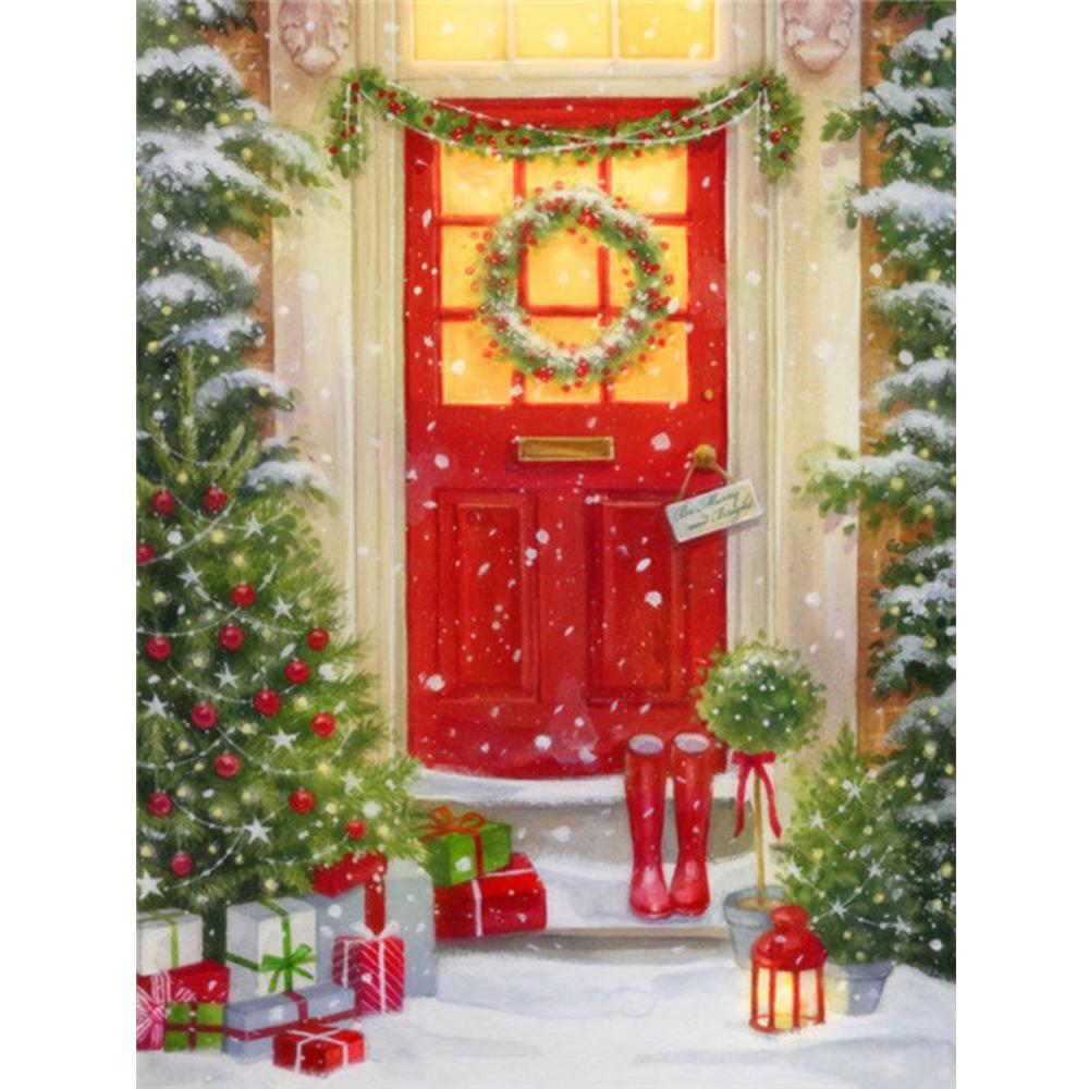 Diamond Painting Full Square Christmas Diamond Embroidery Sale Door Mosaic Landscape Handicraft Handmade Gift