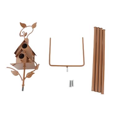 Metal Bird House for Outside with Pole Garden Decorative Birdhouse Stake for Outdoor Yard Decoration