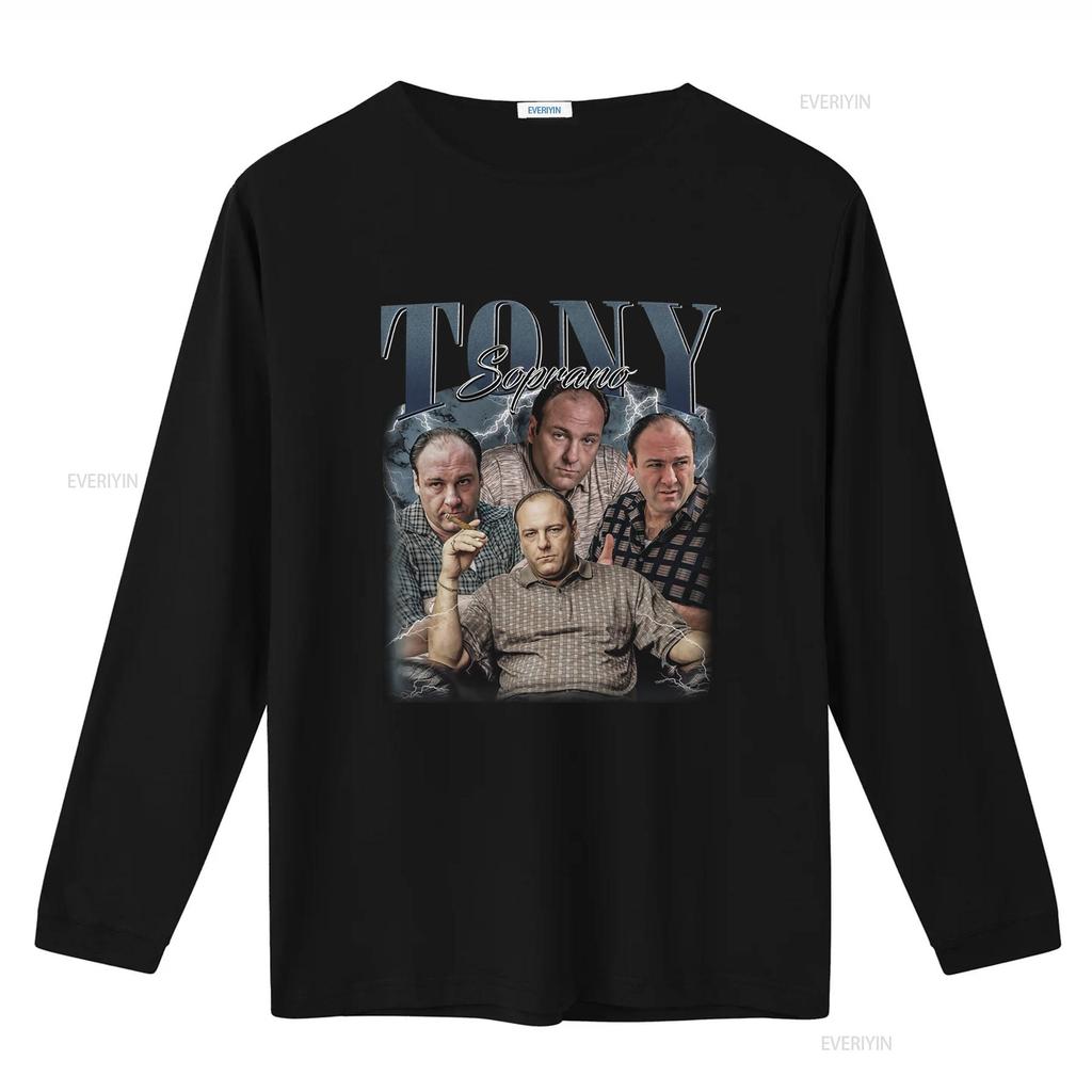 Vintage Retro Tony Soprano Classic Gangster Character Print Streetwear Casual T Shirt vintage Washed streetwear Unisex