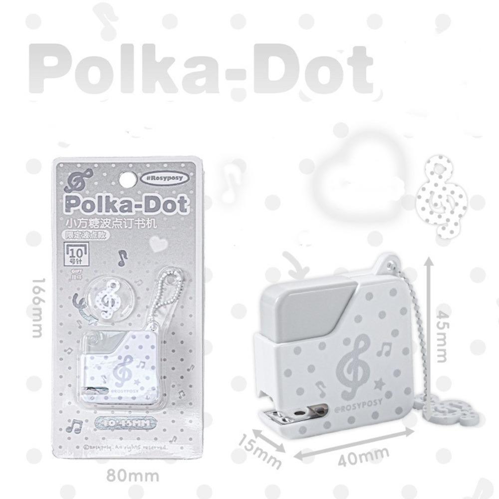 

Portable With 40pcs No.10 Staples Mini Stapler Lightweight Polka Dot Bookbinding Machine Manual Binding Tool білий