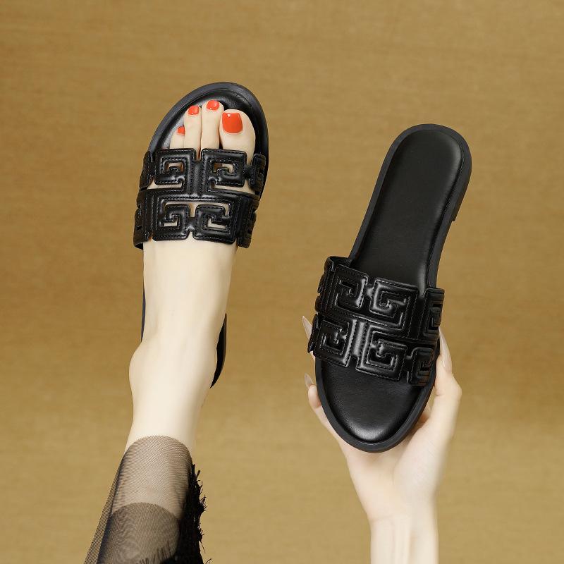 

Женские летние модные сандалии на плоской подошве с круглым носком 39 чёрный