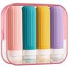 4pcs/set 90ml Silicone Travel Dispenser Set Empty Refillable Squeeze Liquid Bottle Kit Leak Proof Lightweight