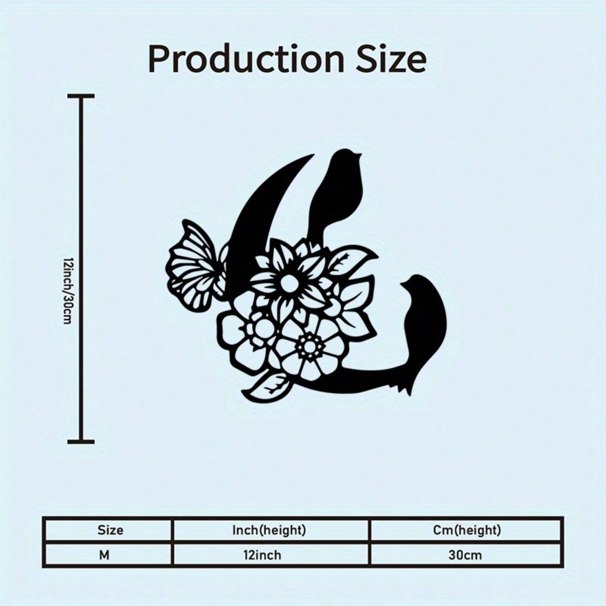 Butterfly Floral Metal Wall Art Black Outline Design Indoor Outdoor Decor Spring Theme разноцветный