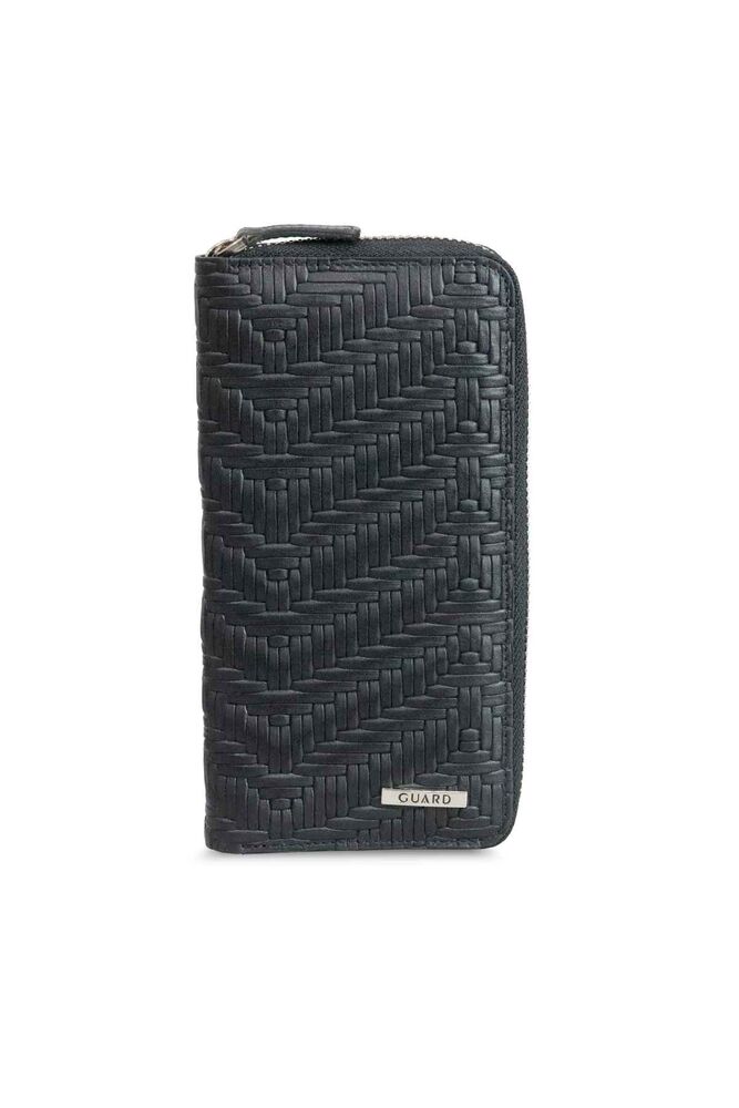 

Guard Black Straw Printed Zippered Portfolio Wallet