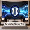 Custom Name Text Tapestry Inter Milan Personalized Polyester Wall Tapestry For Bedroom And Room
