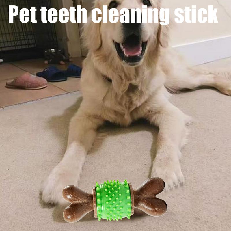 Spiky Bone Dog Toy Spikey Dog Teething Chew Toys Treat Dispensing Teething & Soothing Chew Toy Teething Sturdy Pet Toys For