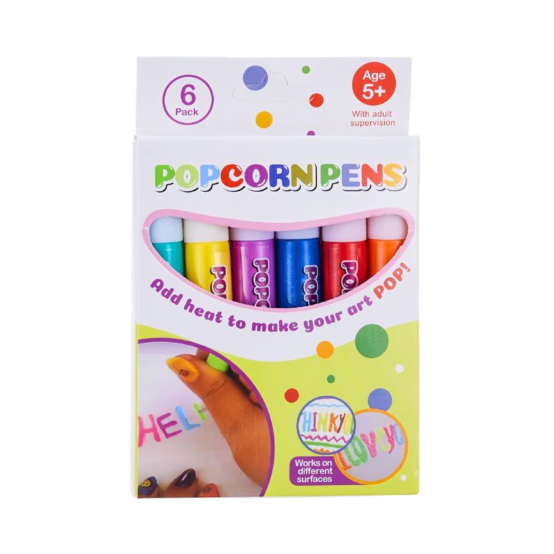 1/6/12 Stück DIY Popcorn-Zeichenstifte Magischer Popcorn-Stift 3D Aufgeblähte Verzierungs-Dekor Graffiti Schreibwaren Für Kinder Weihnachten