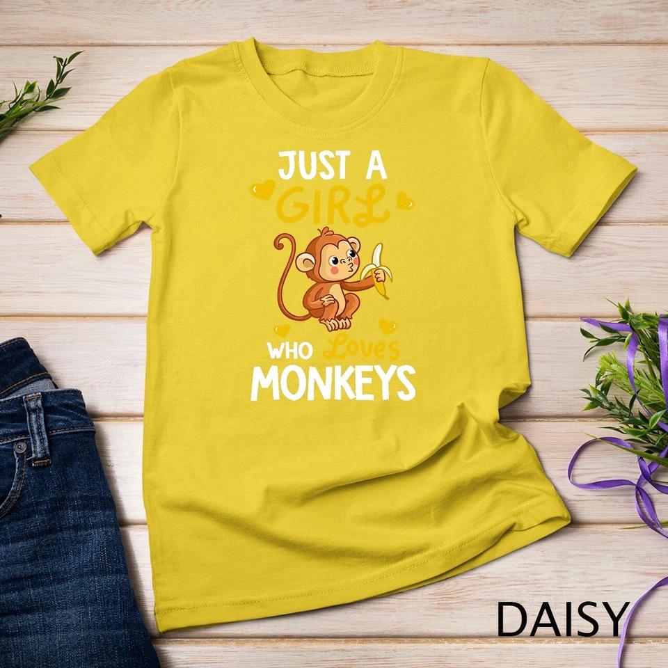 Just A Girl Who Loves Monkeys Tshirt Cute Monkey Lover Gifts Unisex T-shirt 2 2XL