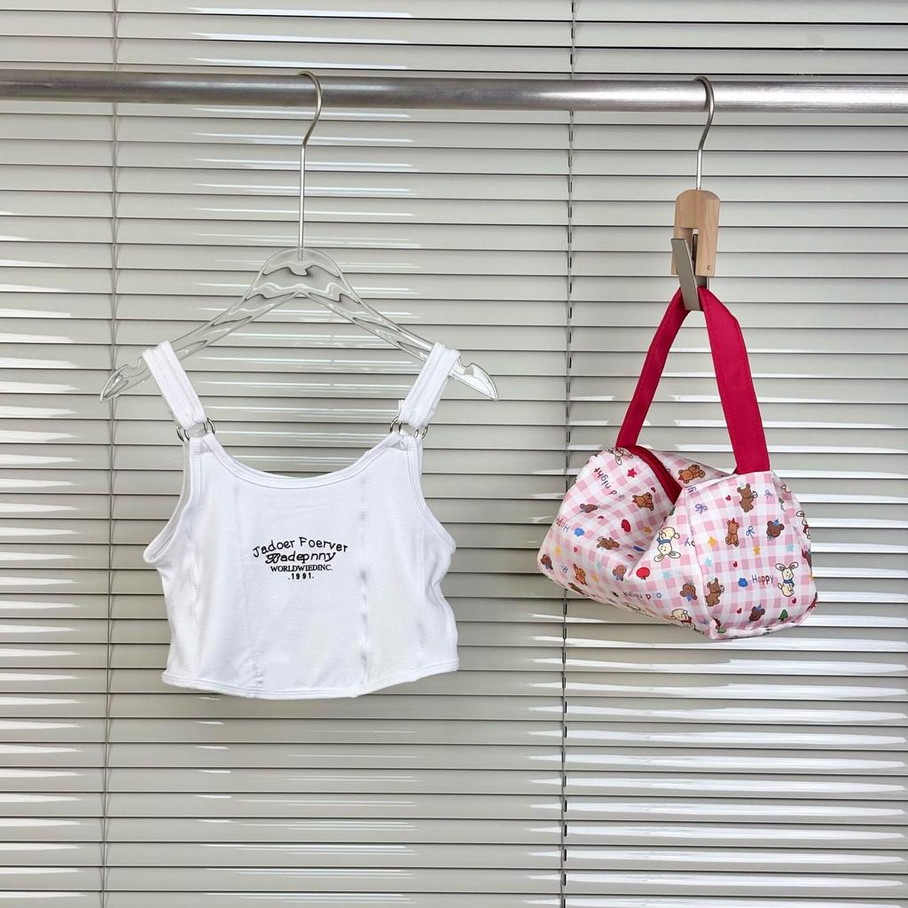 Girls' summer new letter printing suspender bottom tube top back Korean version fashion bottoming shirt top sleeveless