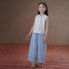Hacikis Girls' New Chinese Style Qipao Collar Sleeveless Top
