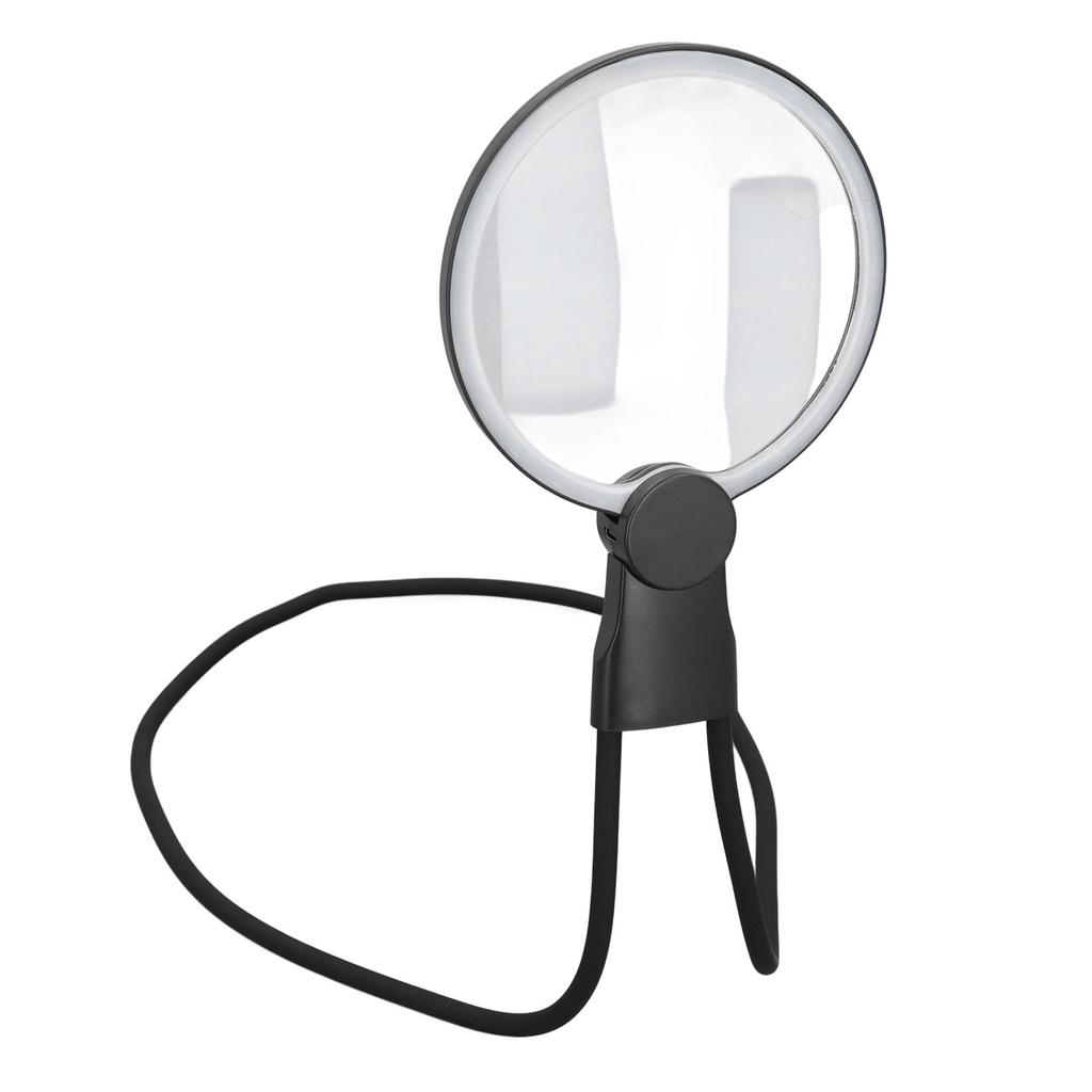 3X Neck Wear Magnifying Glass with Light Flexible Gooseneck Magnetic Suction Adjustable Brightness R