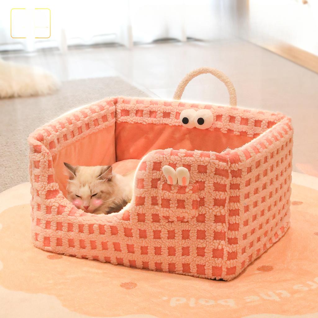 Doghouse Detachable and Washable Pet Nest Autumn and Winter New Style Woven Rabbit Ear Pocket Sponge Nest Cat Nest