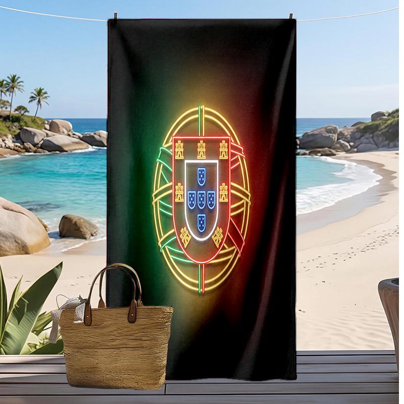 Asciugamano da Spiaggia Stampa Calcio Portogallo Asciugatura Rapida Super Assorbente Morbido Asciugamano da Bagno per Nuoto Spiaggia Viaggio Souvenir Regalo