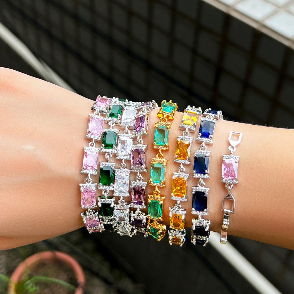 Bracciale Premium Full Diamond Bracciale Incastonato Zirconi Candy Gioielli Bracciale